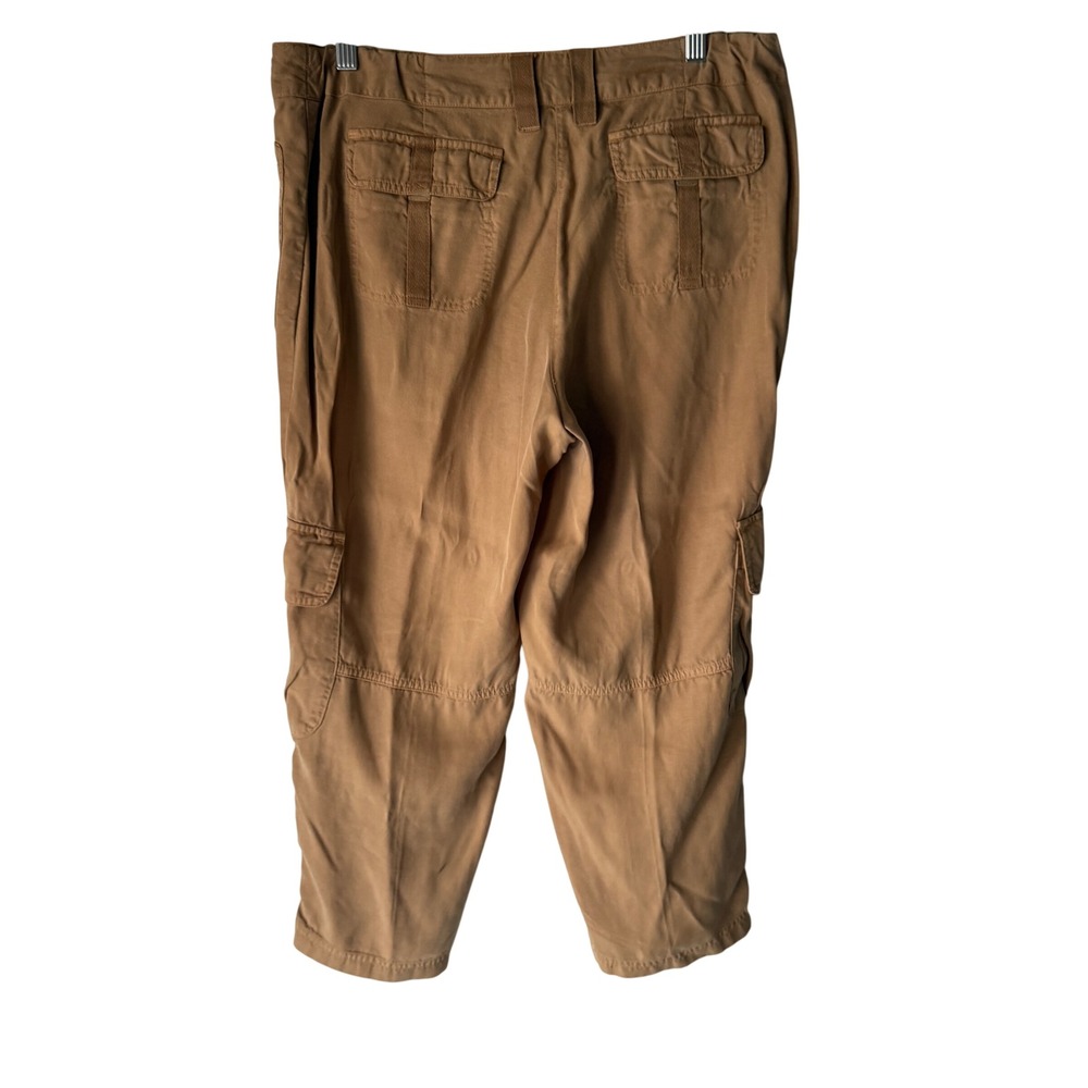J Jill Women's 12P Petite Cargo Capri Pants Button Lagen Artsy Light Miniamlist - Picture 6 of 11